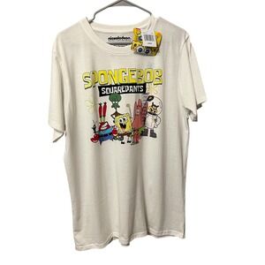 Nickelodeon Spongebob Squarepants Graphic‎ Short Sleeve Shirt White Unisex Large